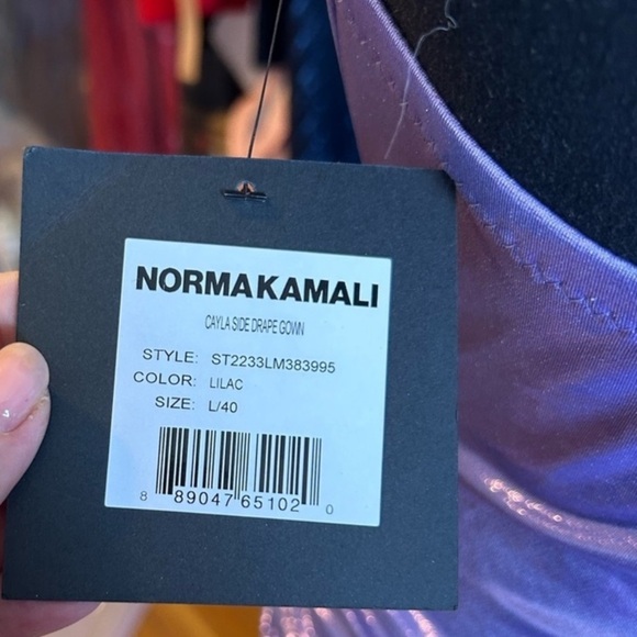 Norma Kamali Cayla Side Drape Gown in Lilac - Picture 6 of 7